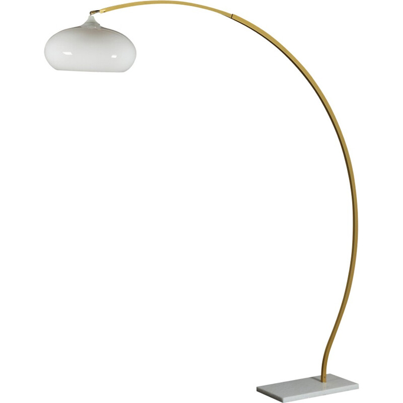 Italian arc lamp with white marble base - 1970s