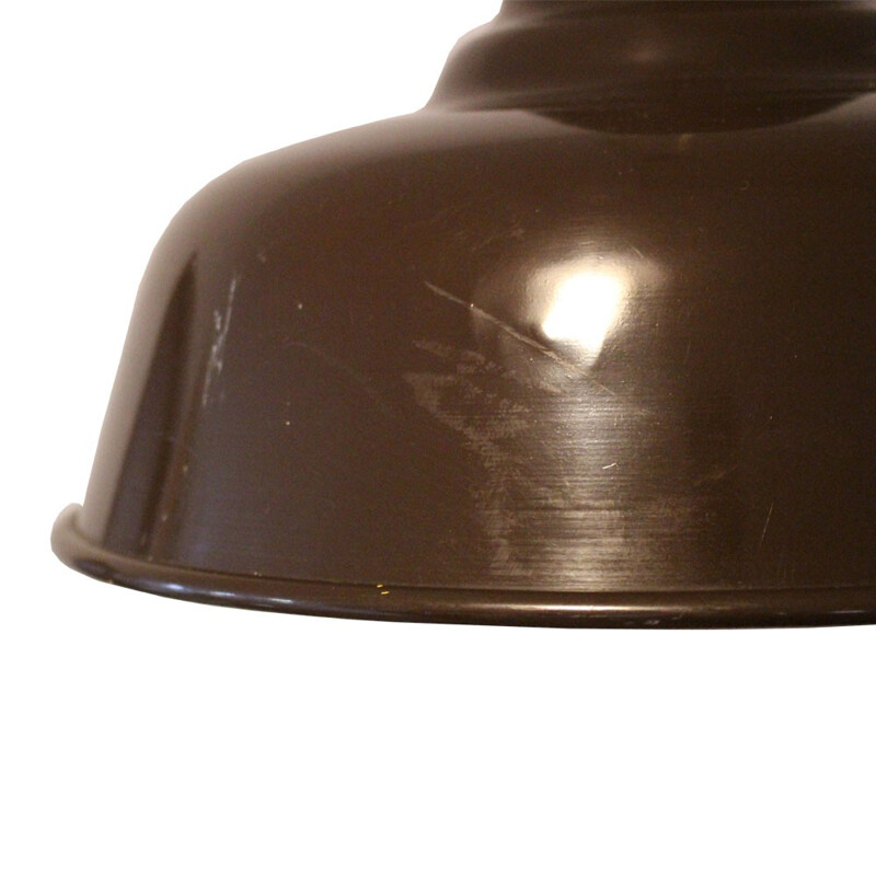 Vintage brown metal pendant lamp, Denmark 1970