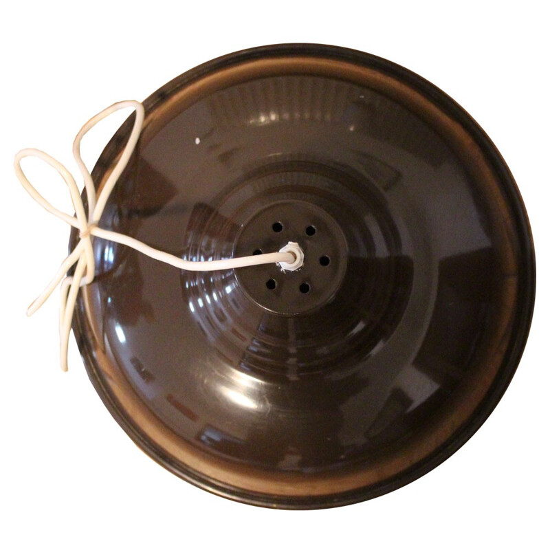 Vintage brown metal pendant lamp, Denmark 1970