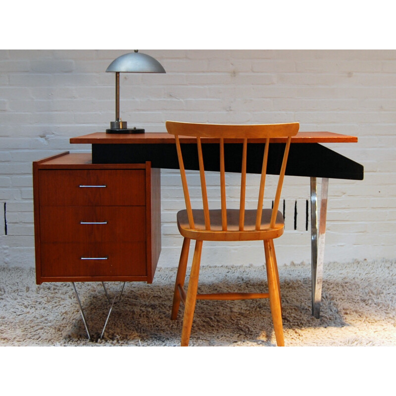 Desk in teak, Cees BRAAKMAN - 1950s