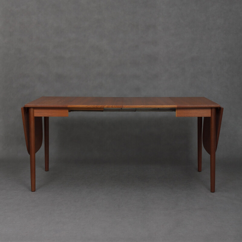 Table vintage avec extension en teck par C.J. Rosengaarden - 1960
