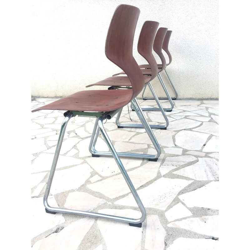 Set of vintage chairs by Adam Stegner for Elmar Flötotto - 1970s