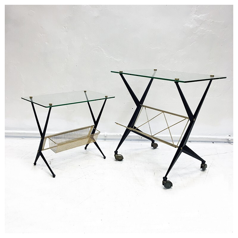 Pair of side tables designed by Angelo Ostuni for Frangi Milano - 1950s