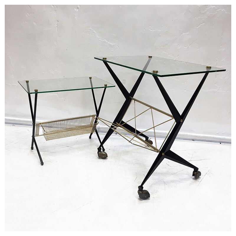 Pair of side tables designed by Angelo Ostuni for Frangi Milano - 1950s