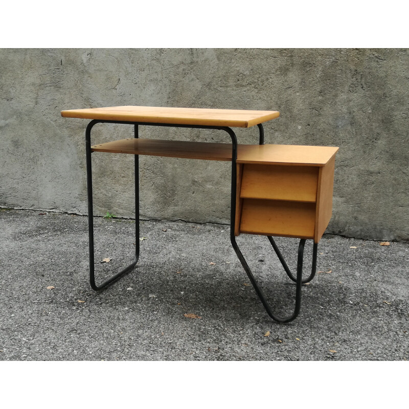 Vintage wooden and metal desk - 1960s