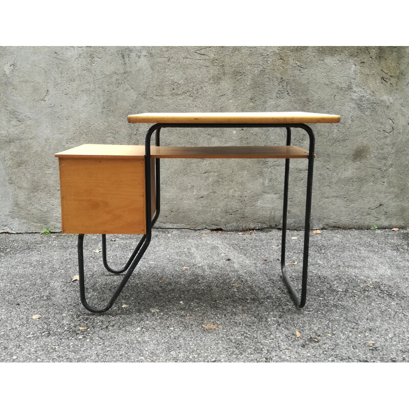 Vintage wooden and metal desk - 1960s