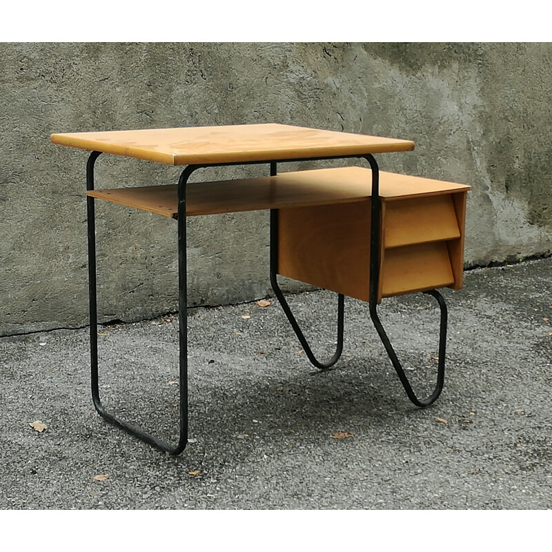 Vintage wooden and metal desk - 1960s