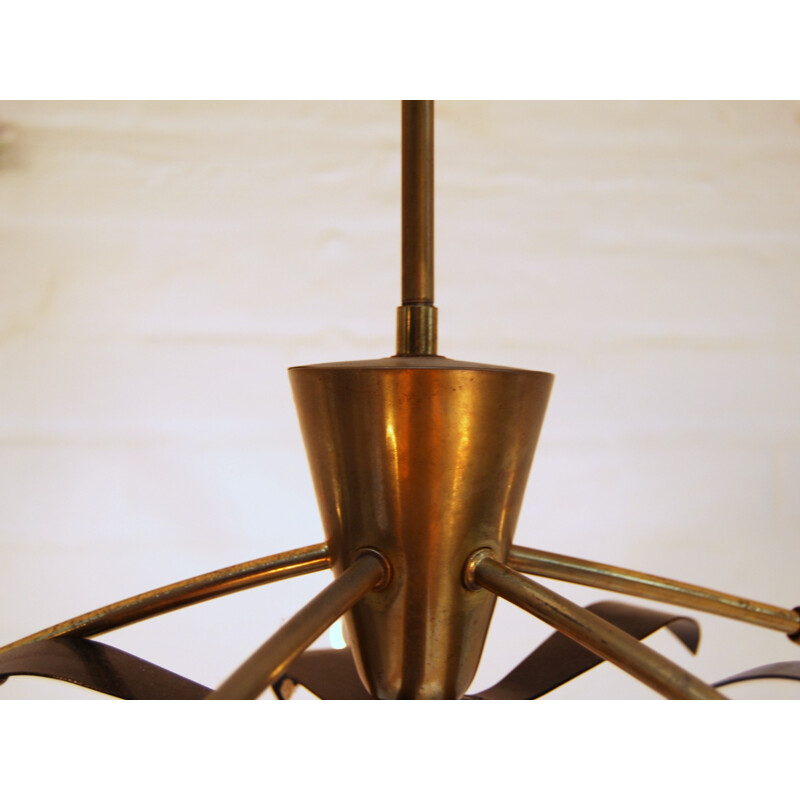 Spider lamp in metal and brass - 1950s