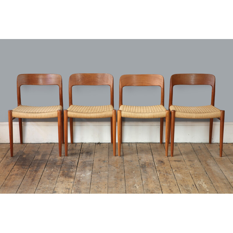 Set of 4 Niels O. Møller Model 75 Dining Chairs - 1960s