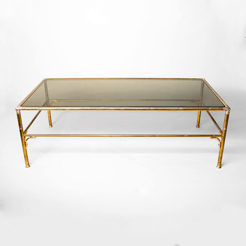 Vintage Brass Italian Coffee Table - 1970s