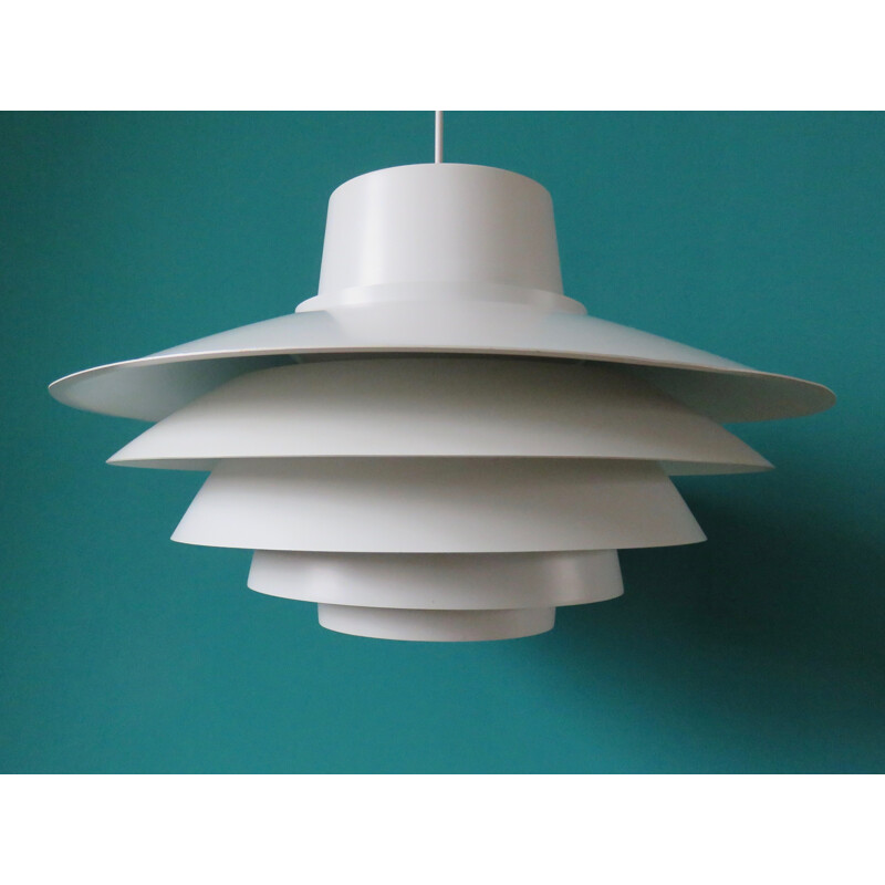 Large white pendant Verona lamp - 1980s