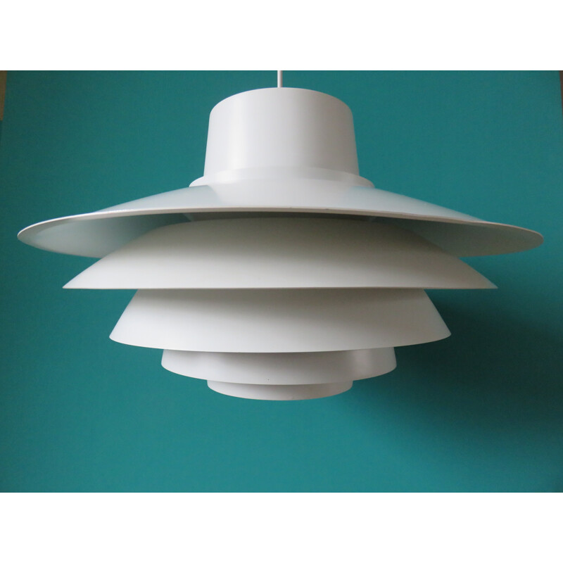 Large white pendant Verona lamp - 1980s