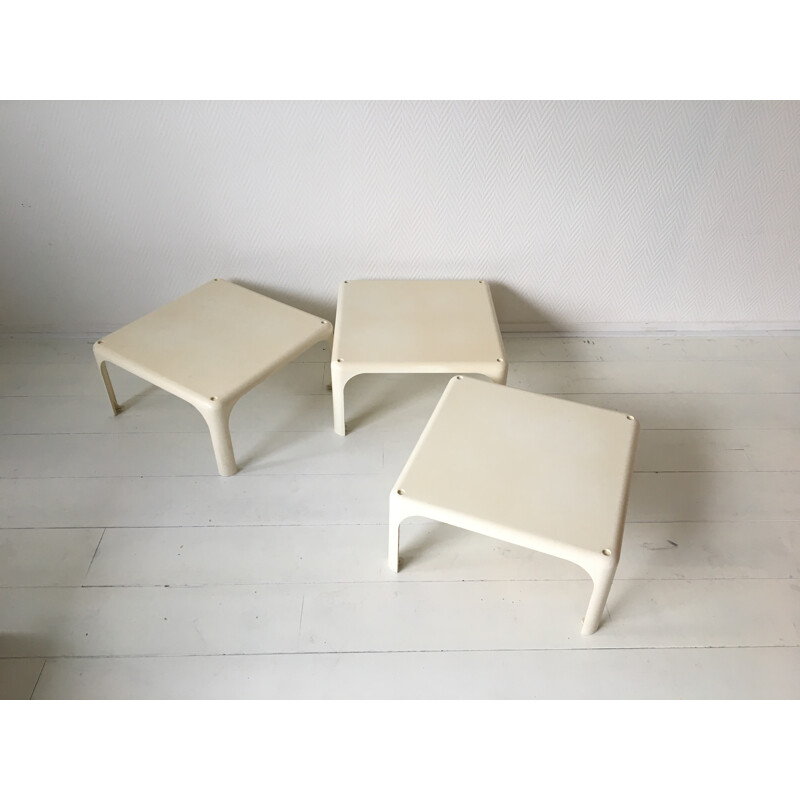 Set of 3 Demetrio 45 Stackable Tables by Vico Magistretti for Artemide - 1960s