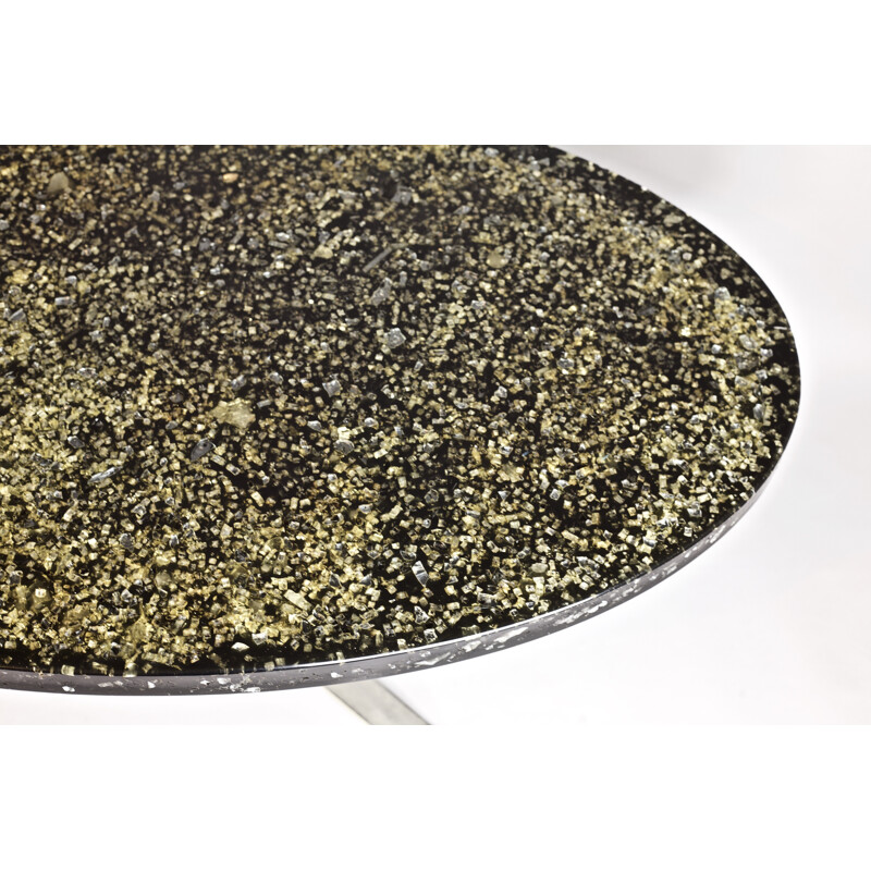 Coffee table, resin with glass inclusions by Pierre Giraudon, France - 1970s