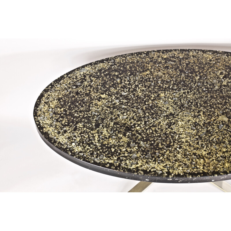 Coffee table, resin with glass inclusions by Pierre Giraudon, France - 1970s