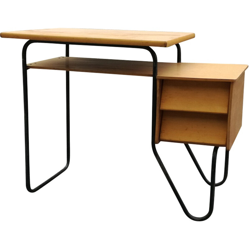 Vintage wooden and metal desk - 1960s