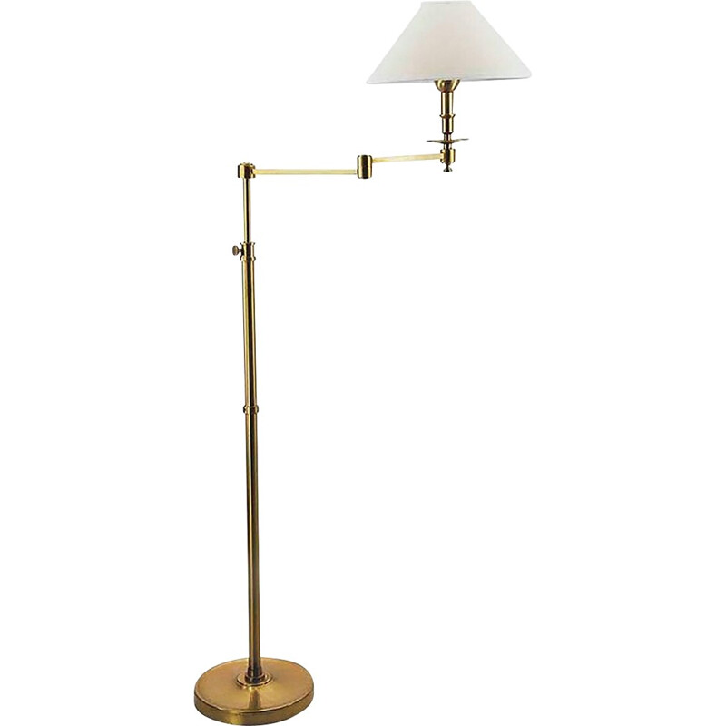 Vintage French Adjustable Arm Floor Lamp in Brass - 1950s