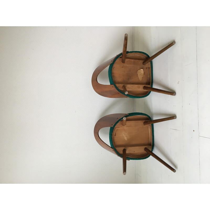 Set of 6 Green Dining Room Chairs by Antonin Suman for Zilina - 1960s