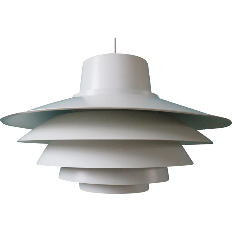 Large white pendant Verona lamp - 1980s