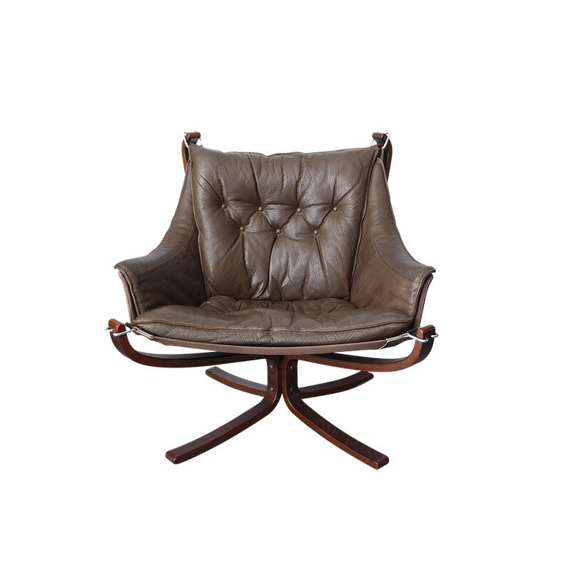 Brown "Falcon" armchair, Sigurd RESSELL - 1970s