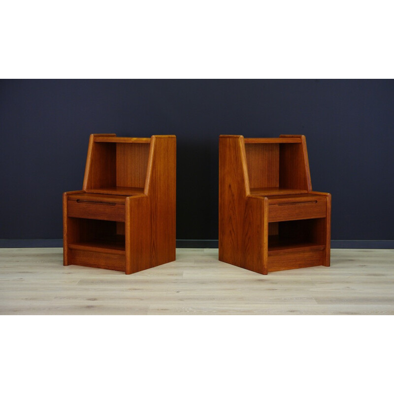 Pair of Danish Teak Beside Tables - 1970s