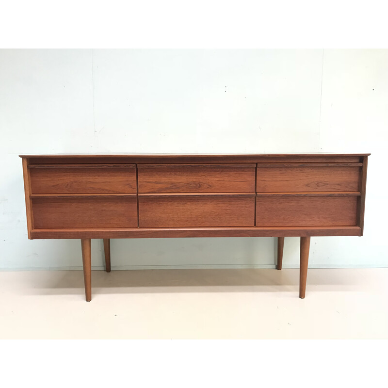 Mid-century teak 6 drawer sideboard for Austinsuite - 1960s