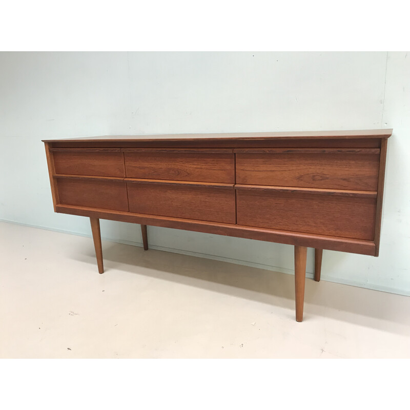 Mid-century teak 6 drawer sideboard for Austinsuite - 1960s