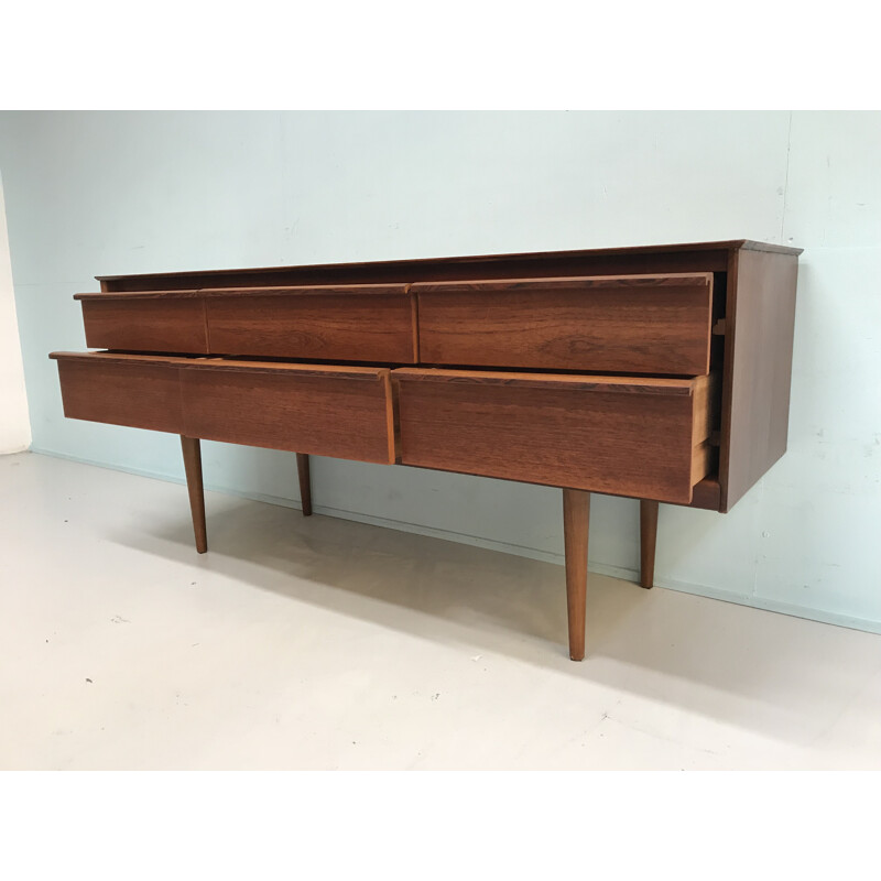 Mid-century teak 6 drawer sideboard for Austinsuite - 1960s