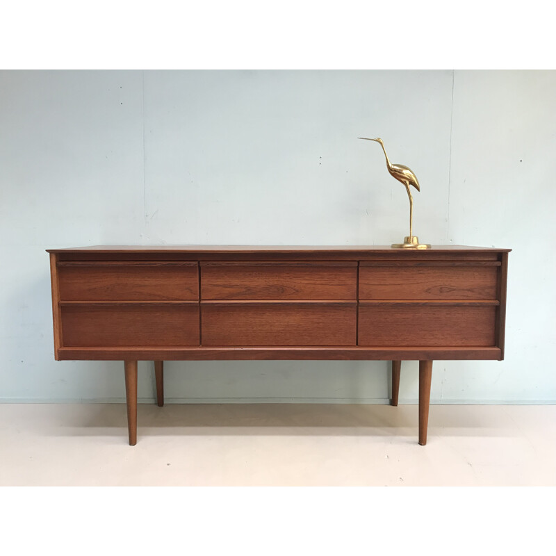 Mid-century teak 6 drawer sideboard for Austinsuite - 1960s