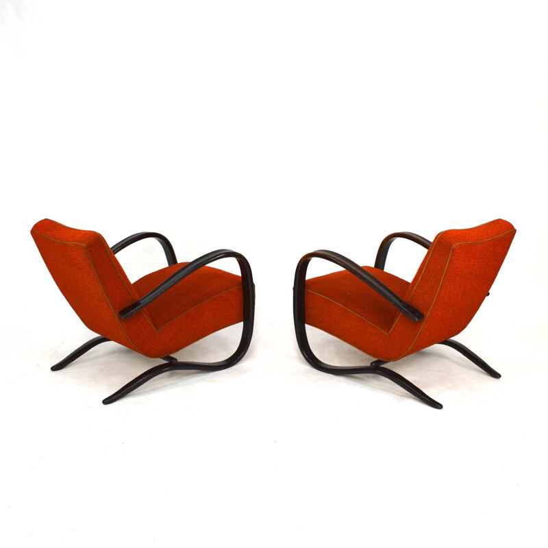 Pair of lounge armchairs de Jindrich Halabala - 1957