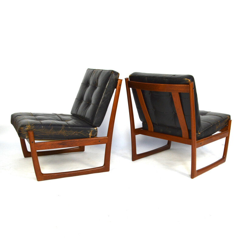 Pair of FD130 armchairs by Peter Hvidt & Orla Molgaard Nielsen for France and Son - 1960s