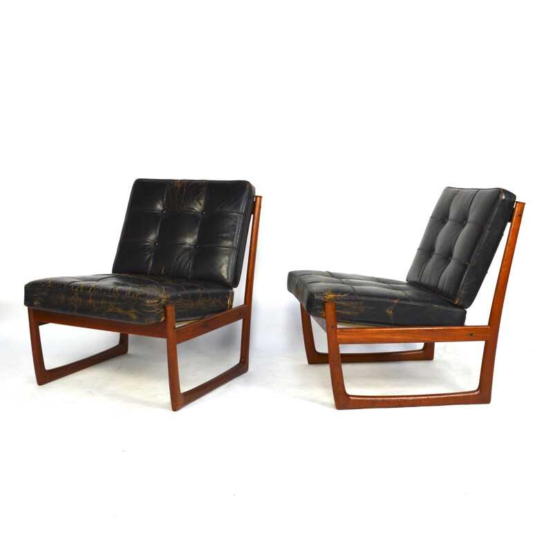 Pair of FD130 armchairs by Peter Hvidt & Orla Molgaard Nielsen for France and Son - 1960s