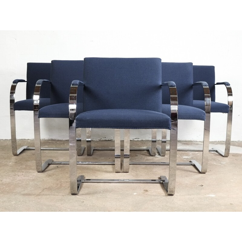 Set of 6 BRNO chairs by Ludwig Mies van der Rohe for Knoll International - 1980s