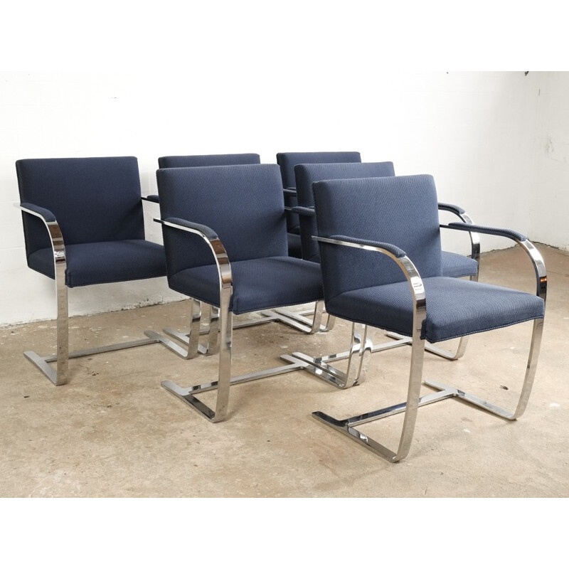 Set of 6 BRNO chairs by Ludwig Mies van der Rohe for Knoll International - 1980s