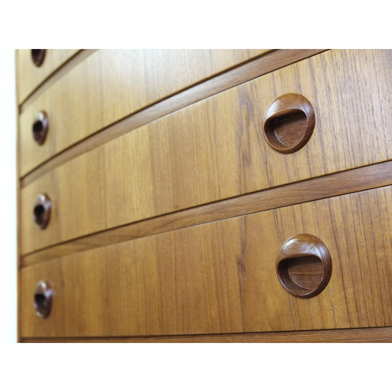 Vintage chest of 5 drawers in teak by Kai Kristiansen - 1960s