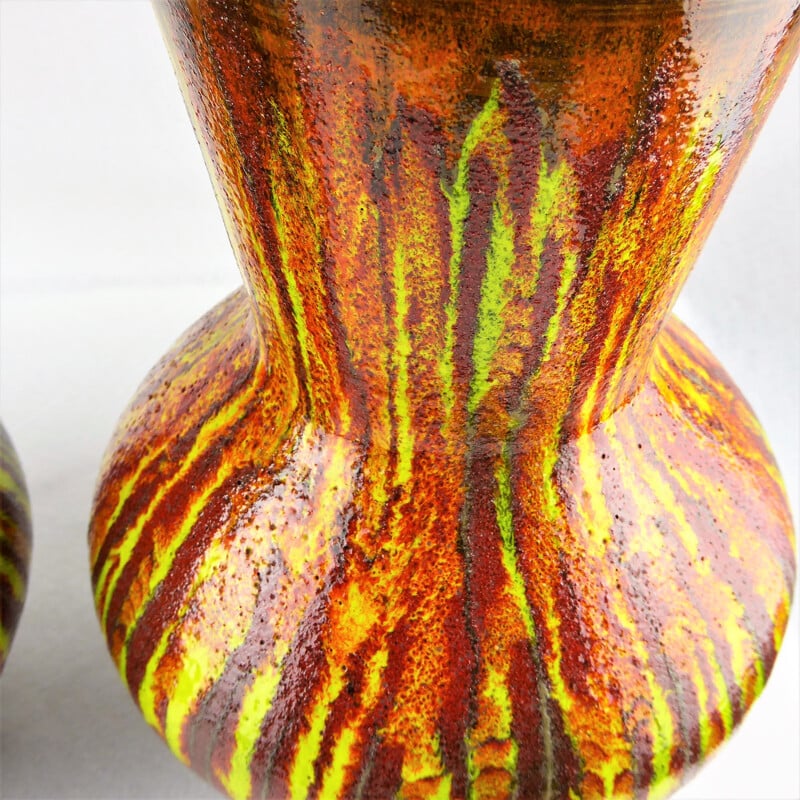 Pair of vintage Saint Clement ceramic vases, 1960