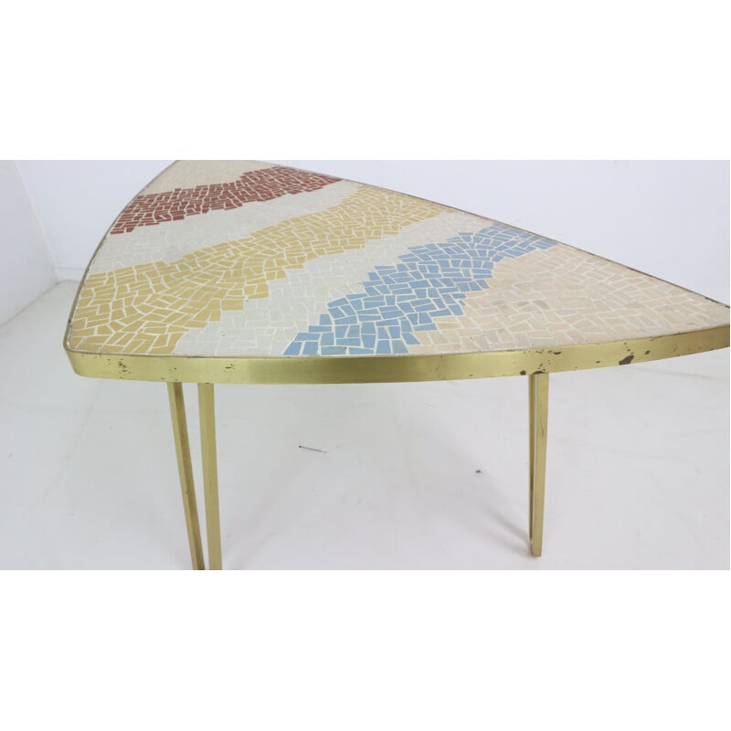 Table Basse vintage en Mosaïque de Berthold Muller - 1950