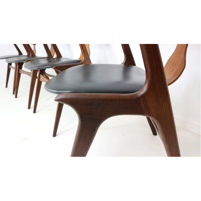 Set of 4 Cow Horn Chairs by Louis Van Teeffelen for Awa - 1960s