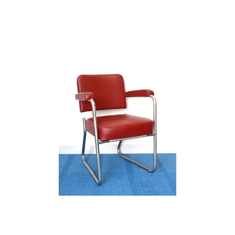 Red carmine vintage armchair - 1950s