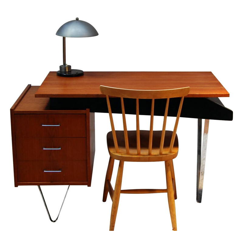 Desk in teak, Cees BRAAKMAN - 1950s