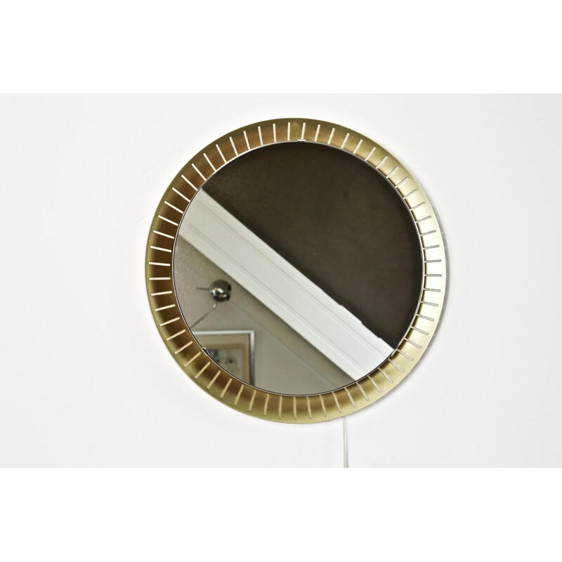 Miroir vintage italien doré, par Stilnovo - 1950