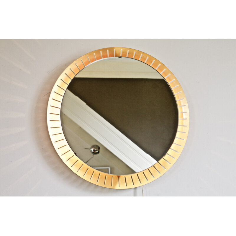 Vintage italian golden mirror by Stilnovo - 1950s 
