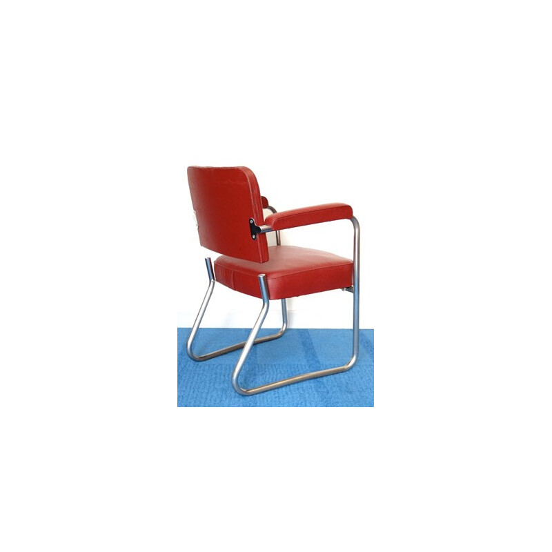 Red carmine vintage armchair - 1950s