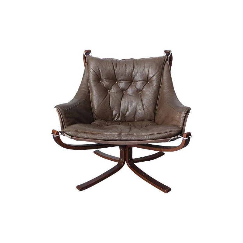 Brown "Falcon" armchair, Sigurd RESSELL - 1970s