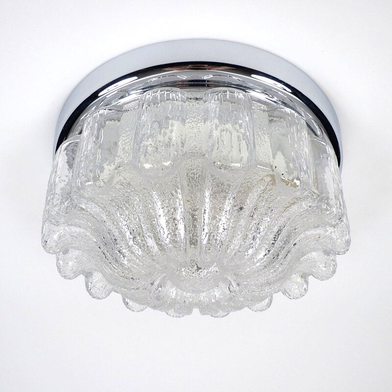 German glass ceiling lamp by Limburg - 1960s