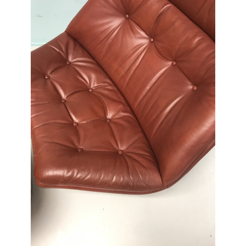 Fauteuil pivotant avec son ottoman F590 de Geoffrey Harcourt pour Artifort - 1970