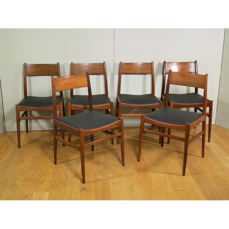 Suite de 6 chaises scandinave en teck par Mobler MS Danemark - 1960