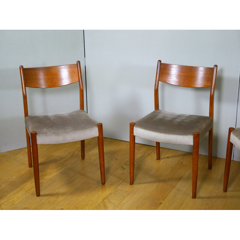 Set of 4 Italian teak chairs by Consorzio Sedi Friuli - 1960s