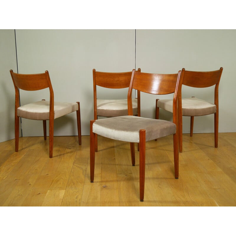 Set of 4 Italian teak chairs by Consorzio Sedi Friuli - 1960s