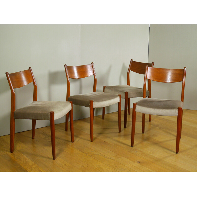 Set of 4 Italian teak chairs by Consorzio Sedi Friuli - 1960s